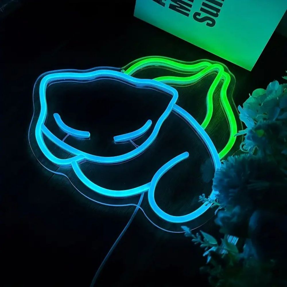 Sleeping Bulbasaur Neon Light