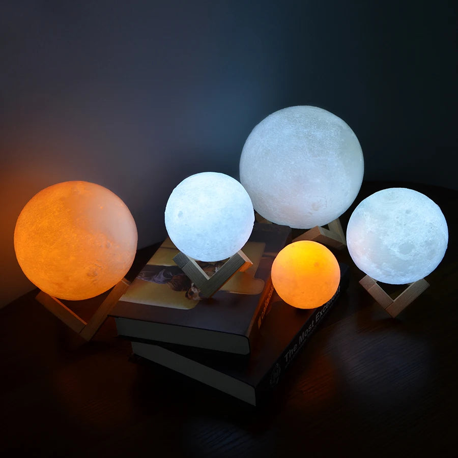 3D Moon Touch Night Light