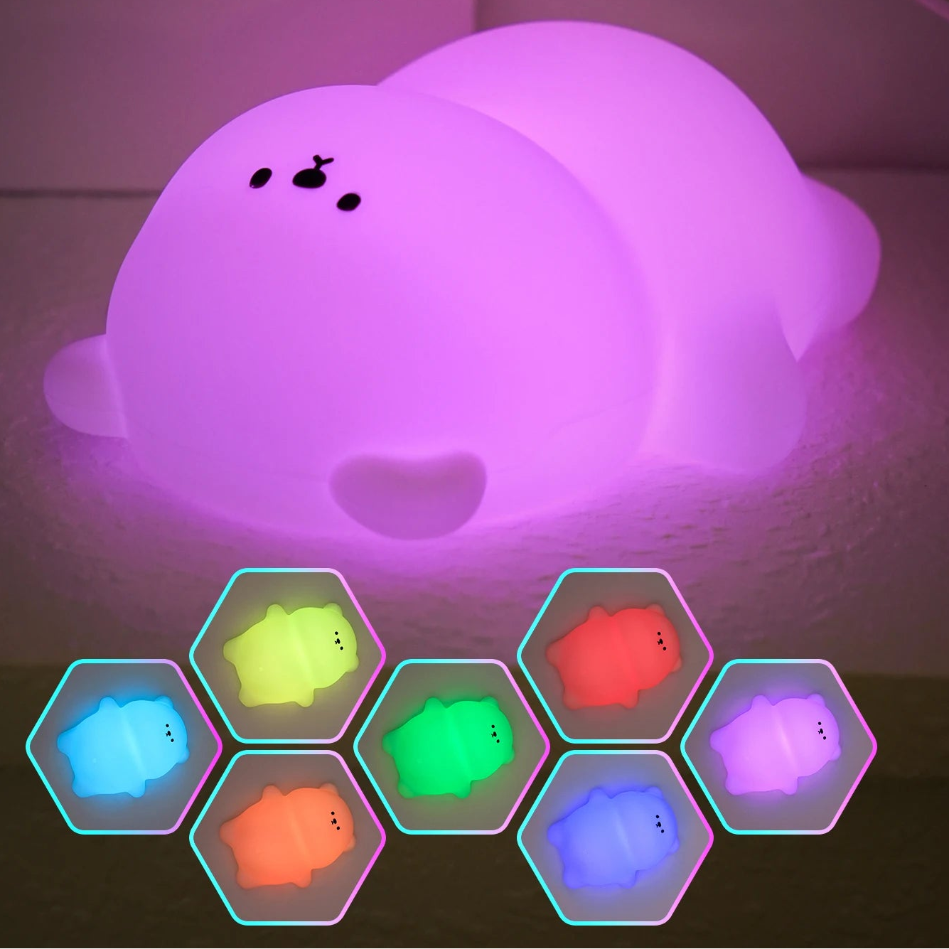 Lying Flat Bear Night Light