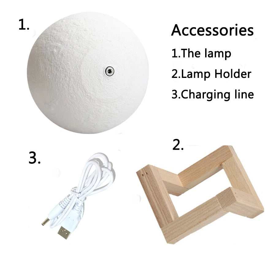 3D Moon Touch Night Light
