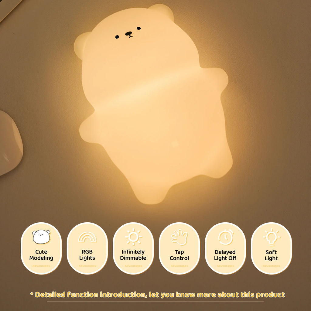 Lying Flat Bear Night Light