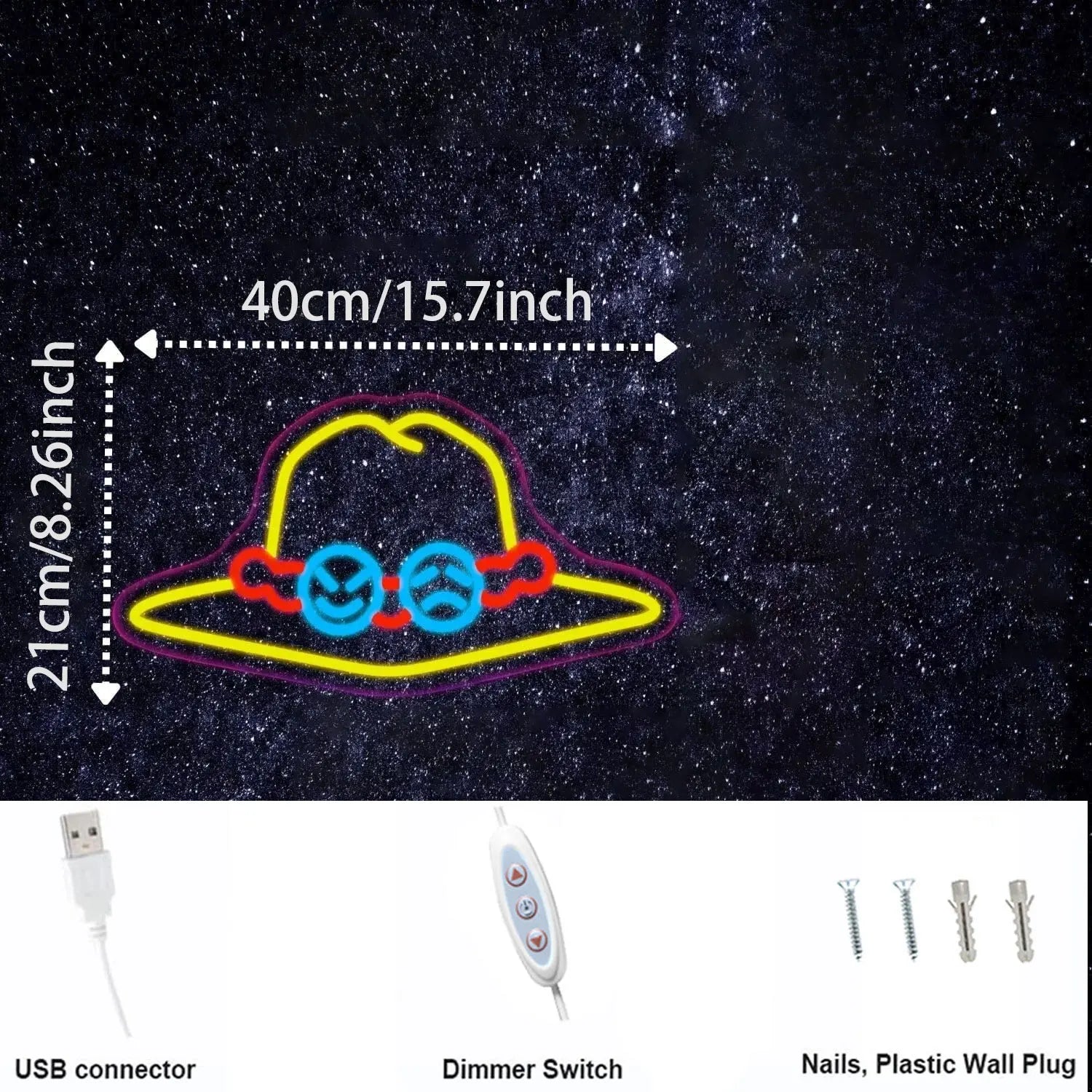 Ace's Hat Neon Wall Light