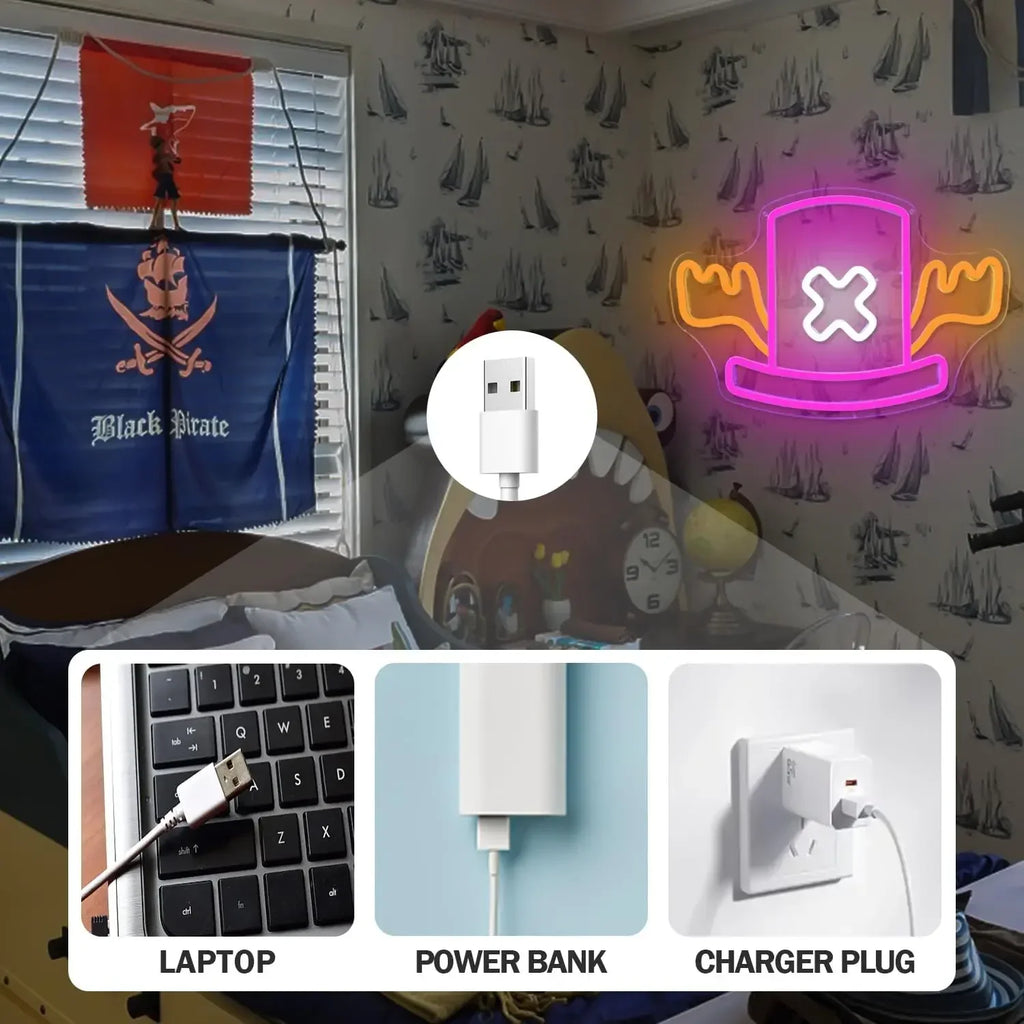 Tony Tony Chopper Hat Neon LED Wall Light