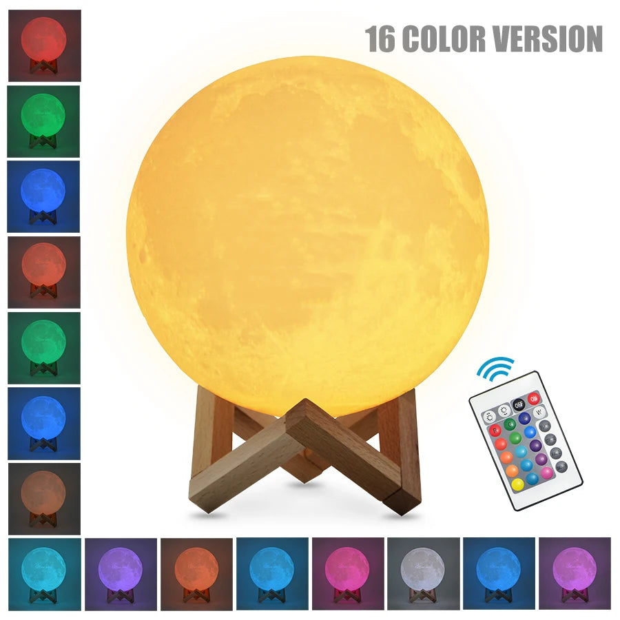 3D Moon Touch Night Light