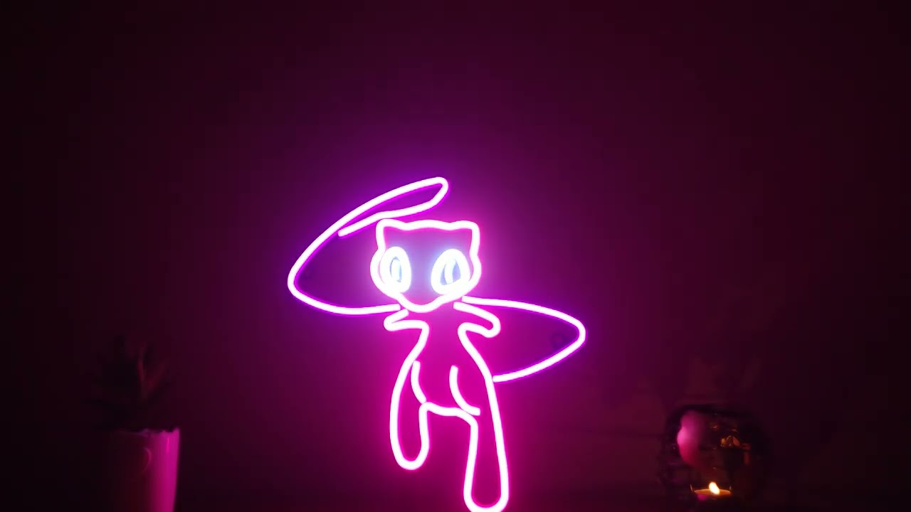Mew Inspired Neon LED Wall Light